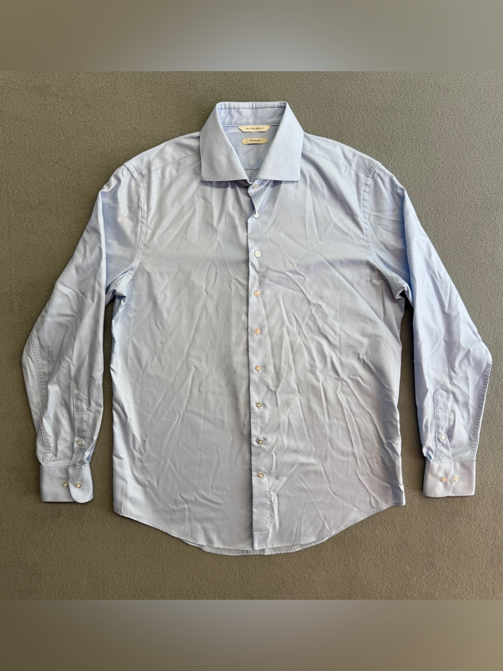 Suitsupply Shirt 16.5 42 Men's Button Long Sleeve Preppy Slim Fit Formal Blue